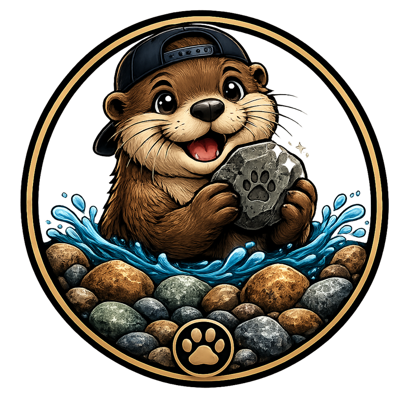Otter holding a glowing pebble