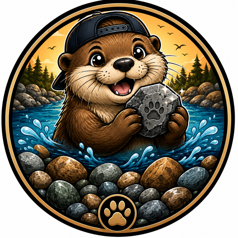 $PEBBLES logo — otter holding a pebble